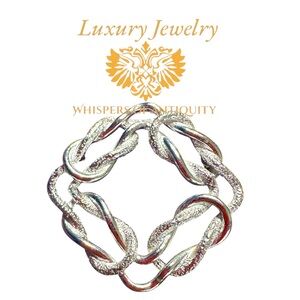 VINTAGE - SIGNED EMMONS - SILVER TONE LOVE KNOT BROOCH